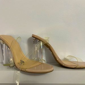 Wild Diva clear strap heels